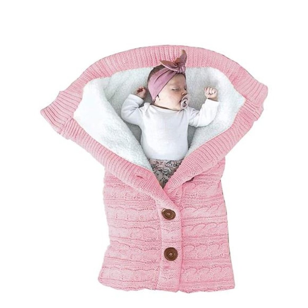 Infant Swaddle Blankets Soft Thick Fleece Knit Baby Stroller Wraps Newborn